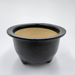 glazed clay pot - wide