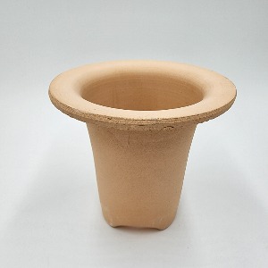 unglazed clay trumpet pot